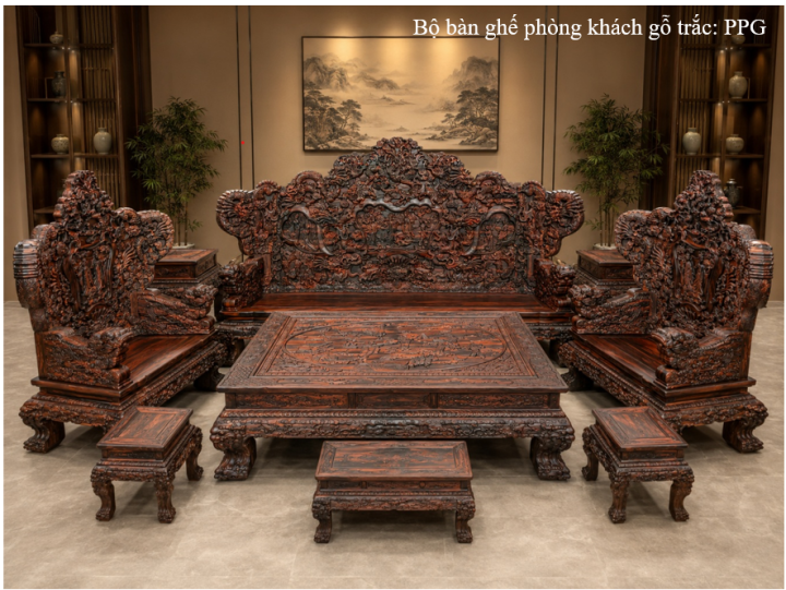 Bộ bàn ghế mỹ nghệ cao cấp PPG - 3166